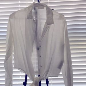 7 for all mankind. Tie, button-up cotton shirt!